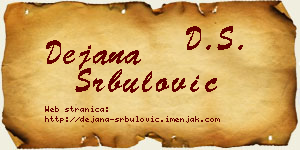 Dejana Srbulović vizit kartica